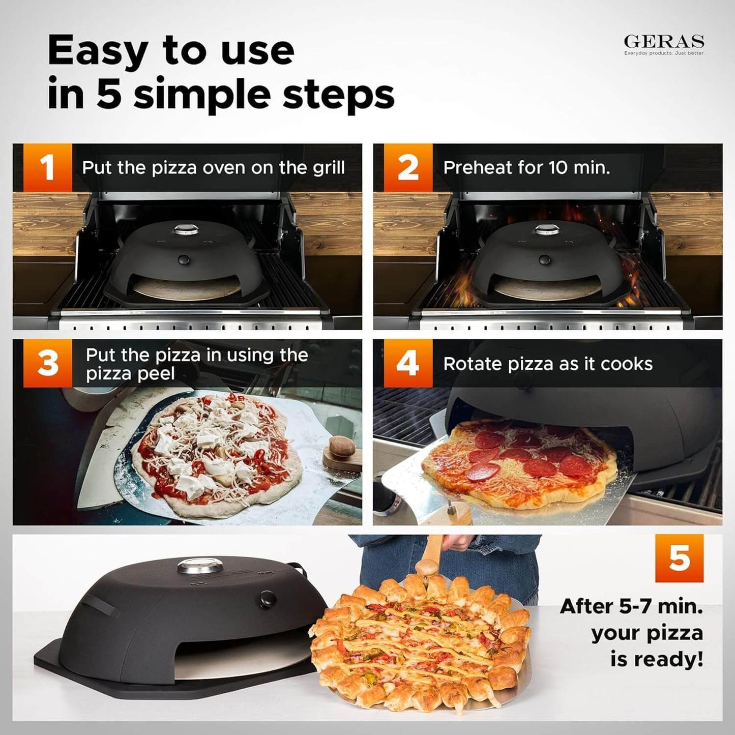 HeatGuard Pro Geras Pizza Oven for Grill