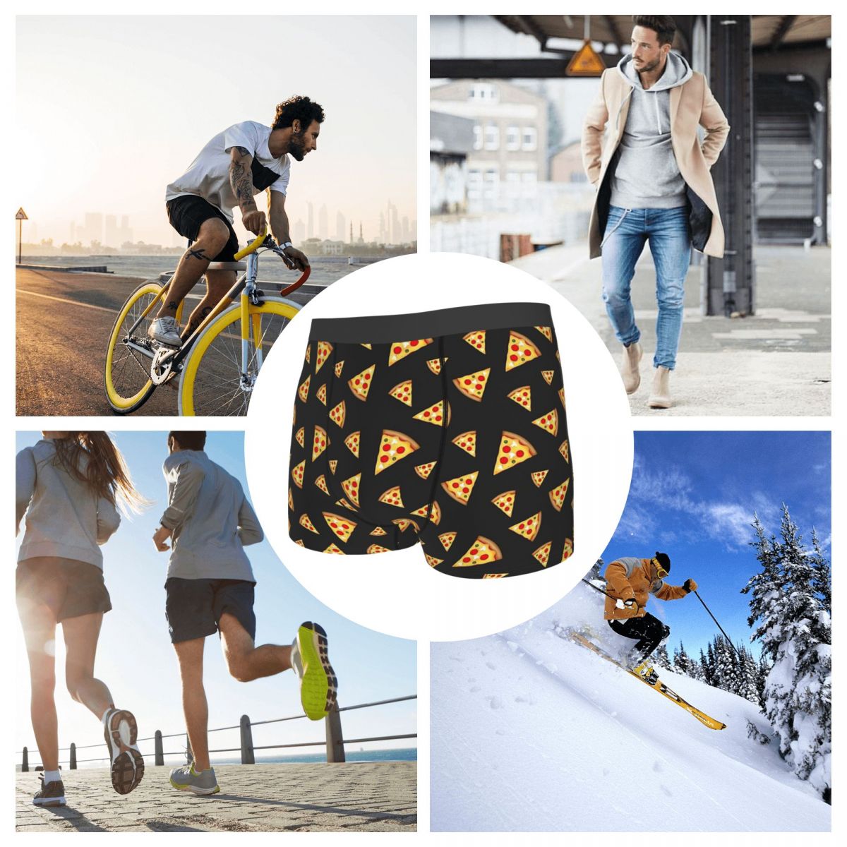 Cool And Fun Pizza Slices Underpants Cotton Panties Male Underwear Ventilate Shorts Boxer Briefs - Geras Club 0
