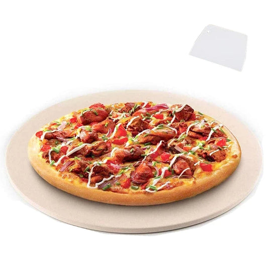 Round cordierite pizza stone for grill and oven baking