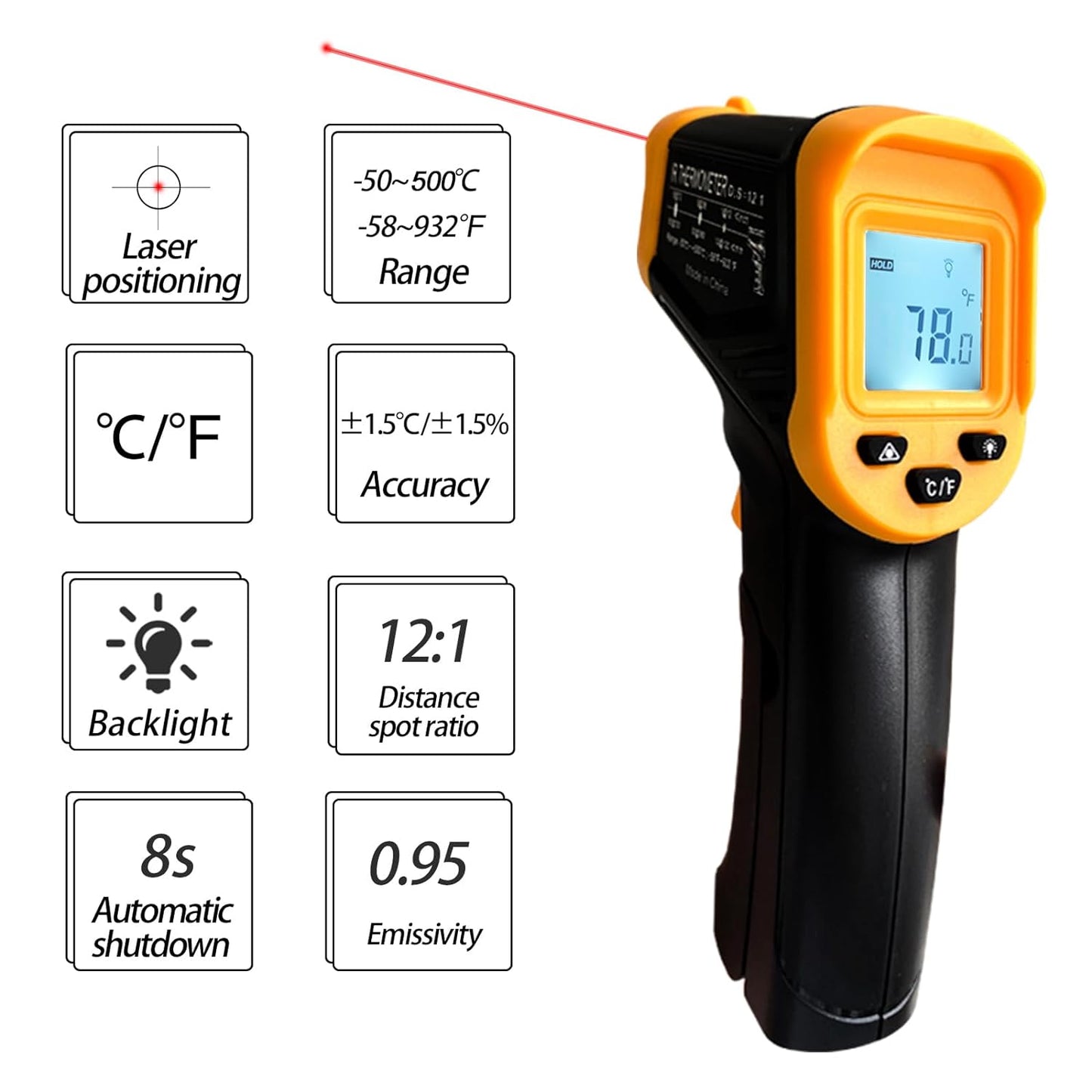 Digital Infrared Thermometer Gun for Cooking