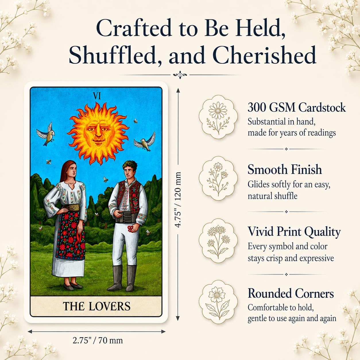Geras Tarot Cards Deck with Guidebook, 78 Original Tarot Cards Inspired by East European Folklore