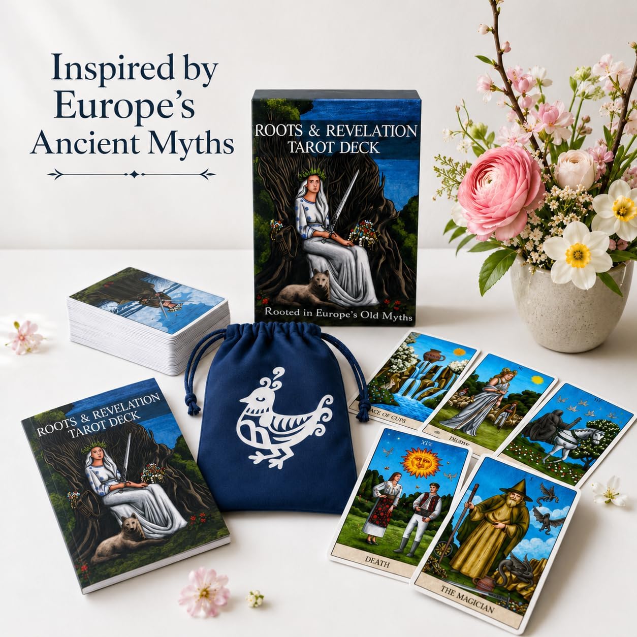 Geras Tarot Cards Deck with Guidebook, 78 Original Tarot Cards Inspired by East European Folklore