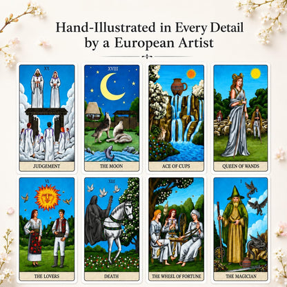 Geras Tarot Cards Deck with Guidebook, 78 Original Tarot Cards Inspired by East European Folklore
