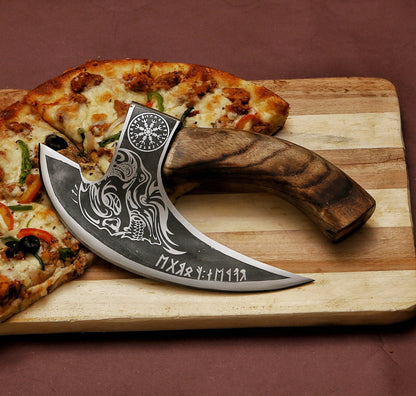 Hand-Forged Viking Pizza Cutter