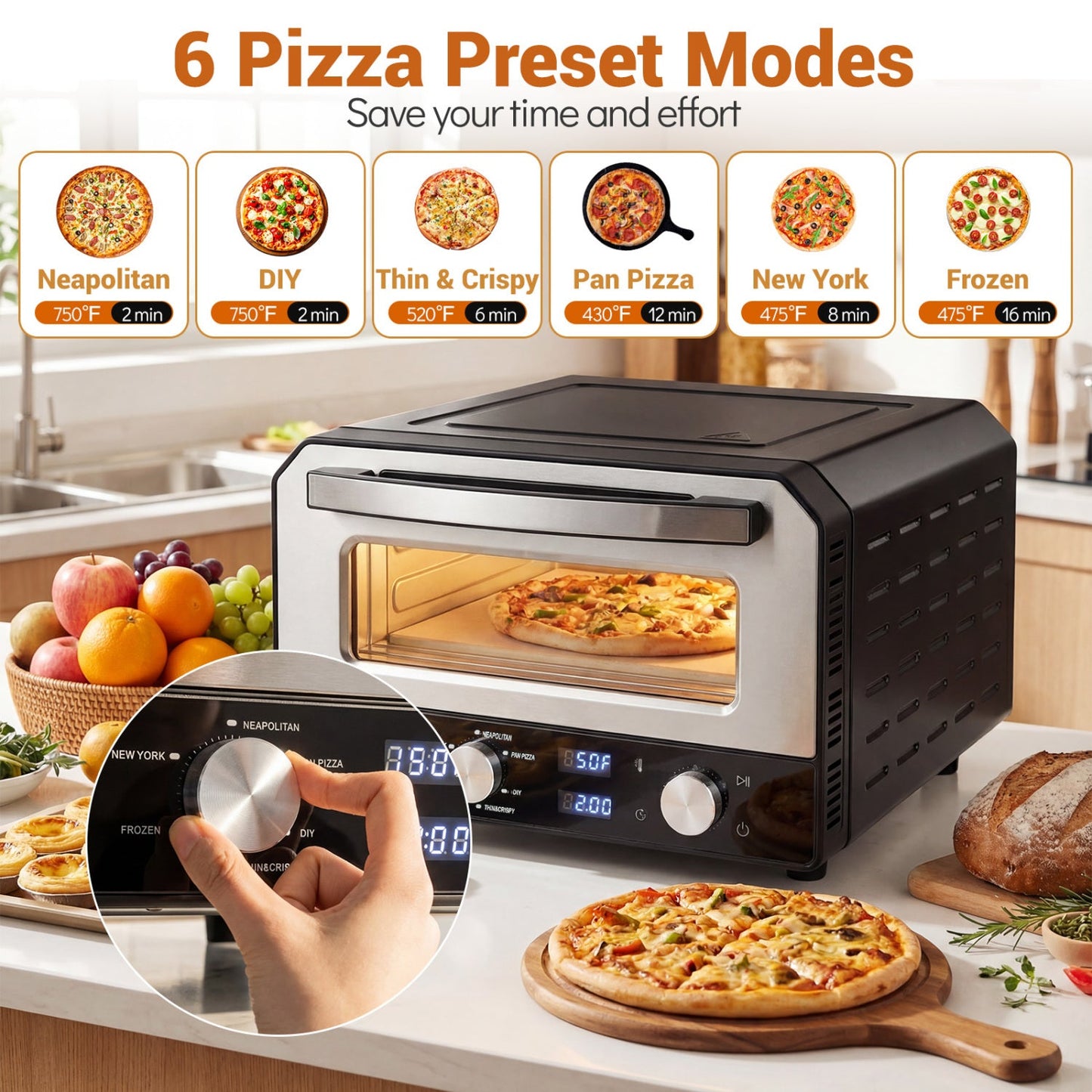 Indoor Countertop Electric Pizza Oven (12″)