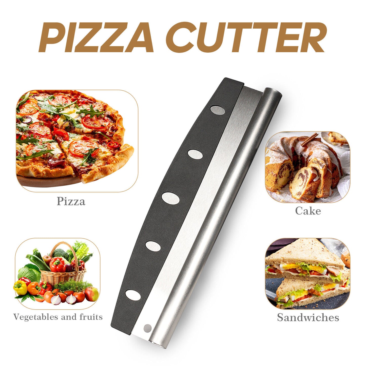 14" Professional Stainless Steel Food Pizza Cutter