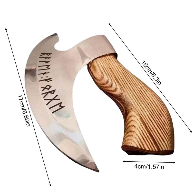 Axe Pizza Cutter Pizza Cutting Axe With Sharp Blades Viking Steel Pizza Axe With Wooden Handle Pizza Cutter Axe Rust Proof - Geras Club 0