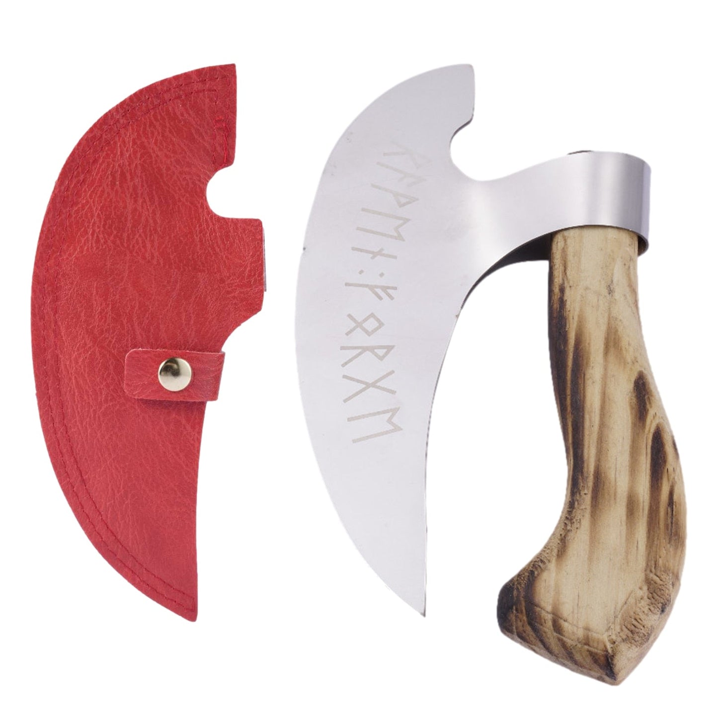 Axe Pizza Cutter Pizza Cutting Axe With Sharp Blades Viking Steel Pizza Axe With Wooden Handle Pizza Cutter Axe Rust Proof - Geras Club 0