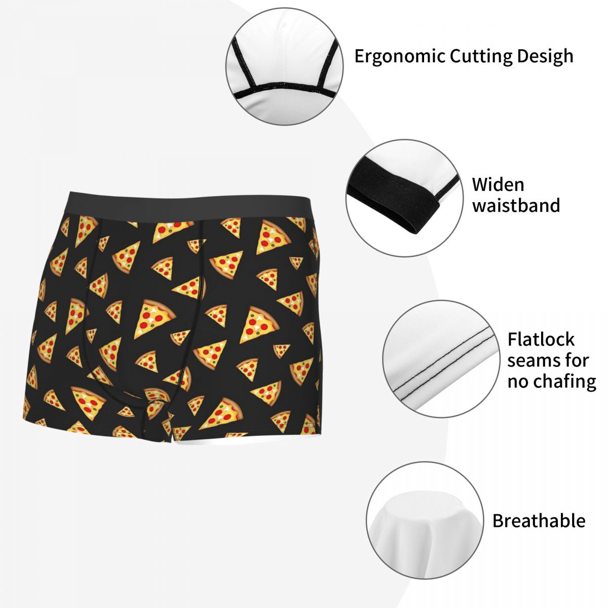 Cool And Fun Pizza Slices Underpants Cotton Panties Male Underwear Ventilate Shorts Boxer Briefs - Geras Club 0