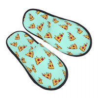 Men Women Plush Indoor Slippers Pizza Green Warm Soft Shoes Home Footwear Autumn Winter 2023 - Geras Club 0