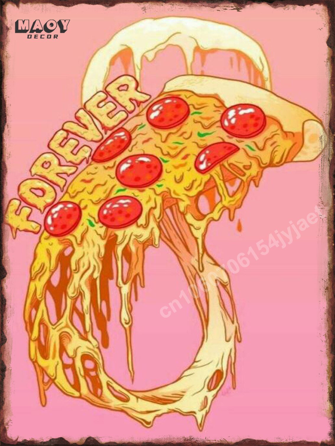 Neon Burger Pizza Metal Tin Sign Poster Painting Picture Art Wall Aesthetic Room Decor Home Decoration Print Metal Plates Mural - Geras Club 0