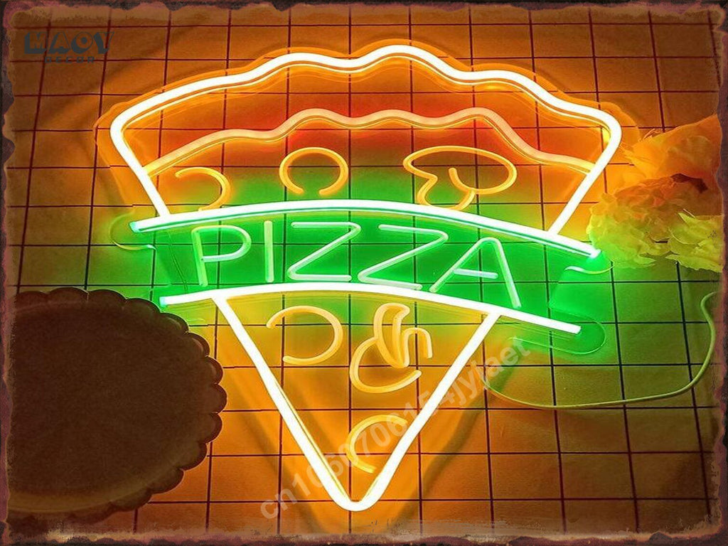 Neon Burger Pizza Metal Tin Sign Poster Painting Picture Art Wall Aesthetic Room Decor Home Decoration Print Metal Plates Mural - Geras Club 0