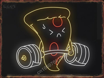 Neon Burger Pizza Metal Tin Sign Poster Painting Picture Art Wall Aesthetic Room Decor Home Decoration Print Metal Plates Mural - Geras Club 0