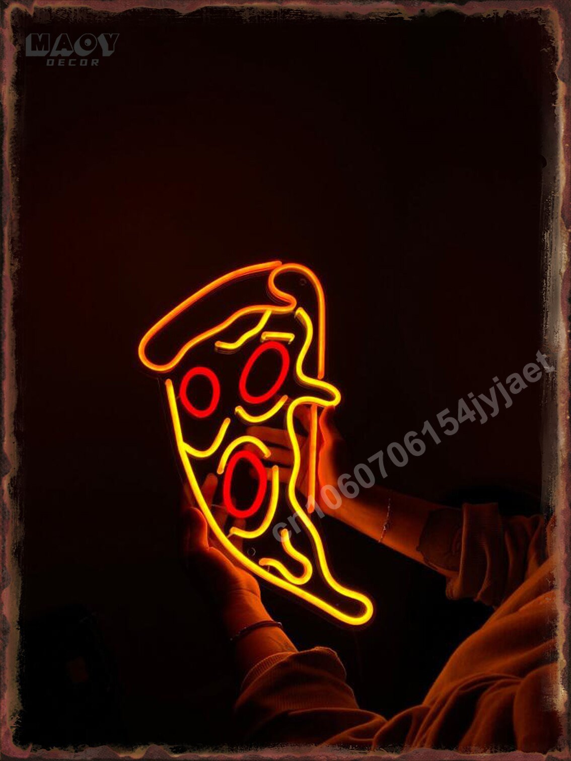 Neon Burger Pizza Metal Tin Sign Poster Painting Picture Art Wall Aesthetic Room Decor Home Decoration Print Metal Plates Mural - Geras Club 0