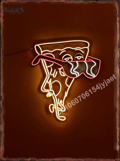 Neon Burger Pizza Metal Tin Sign Poster Painting Picture Art Wall Aesthetic Room Decor Home Decoration Print Metal Plates Mural - Geras Club 0
