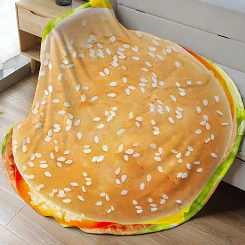 Soft Warm Flannel Tortilla Pizza Blanket 200Gsm Round Shape Lavash Wool Sofa Plaid Plush Bedspread Winter Throw Blanket - Geras Club 0