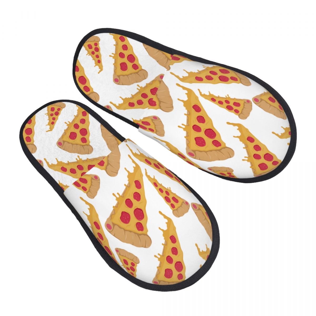 Winter Slipper Woman Man Fashion Fluffy Warm Slippers Slice Pizza House Slippers Funny Shoes - Geras Club 0