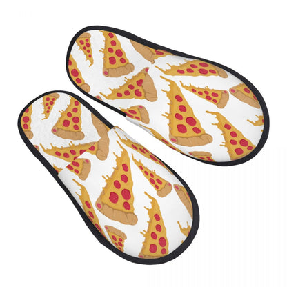 Winter Slipper Woman Man Fashion Fluffy Warm Slippers Slice Pizza House Slippers Funny Shoes - Geras Club 0